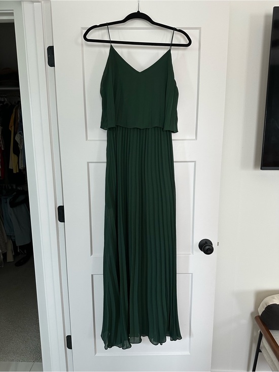 She + Sky Dresses & Skirts - She + Sky Forest Green Pleated Maxi Dress with Spaghetti Straps
